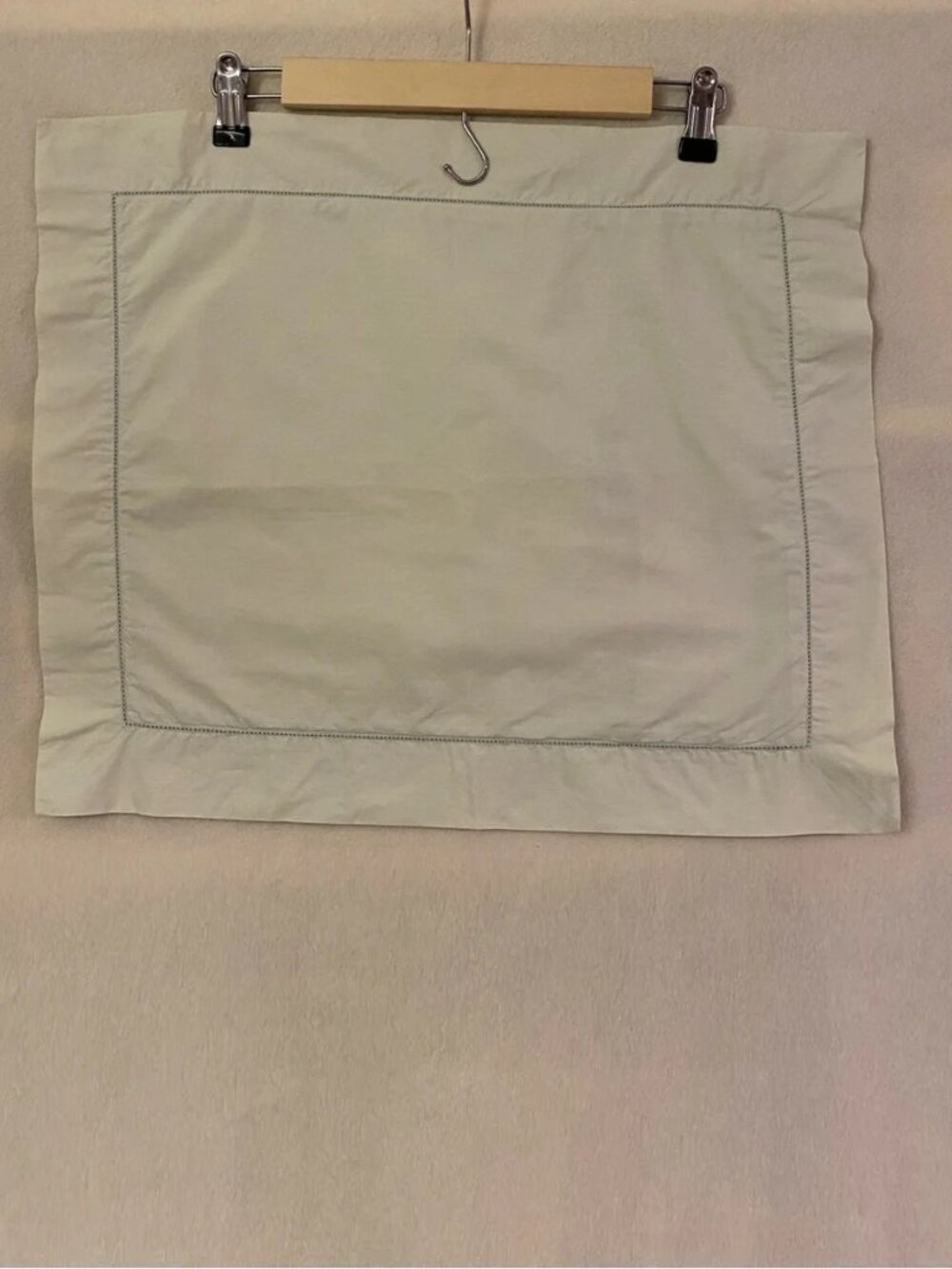 Matouk pale green 100% Egyptian cotton embroidered inset lace mini pillow sham